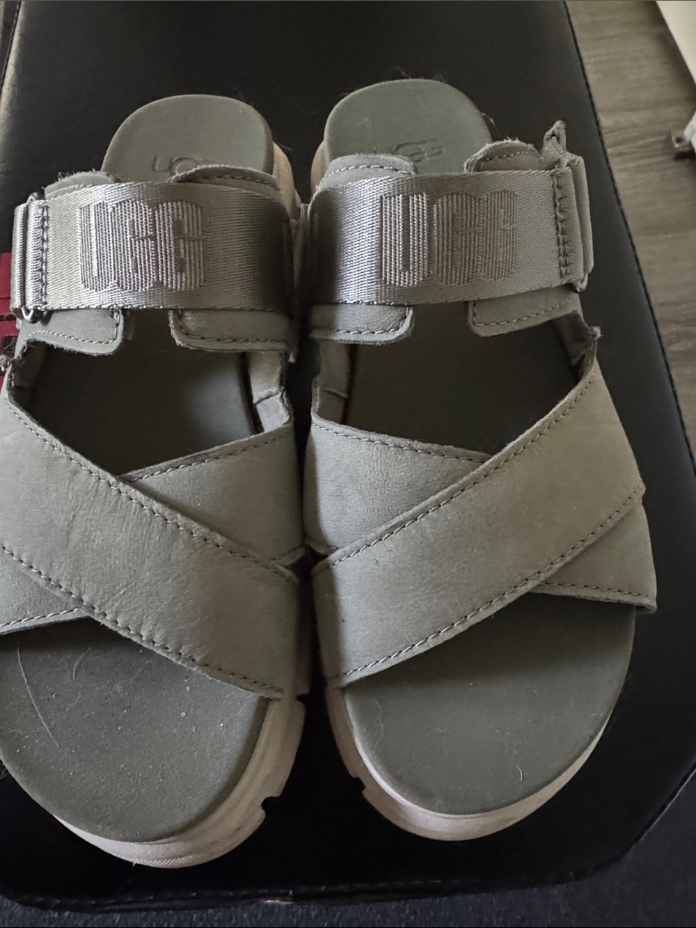 UGG Women’s Grey Chunky Platform Sandals - Picture 3 of 4